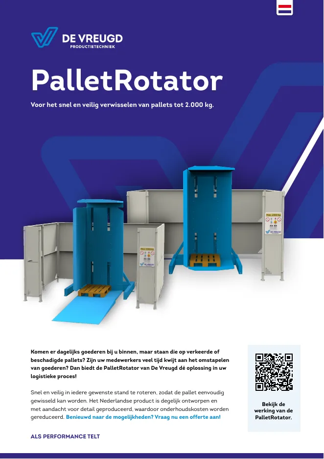 Voorpagina van de PalletRotator-brochure